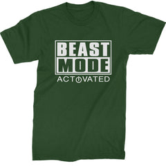 Activated Beast Mode Workout Gym Clothing Mens T-shirt Forest Green