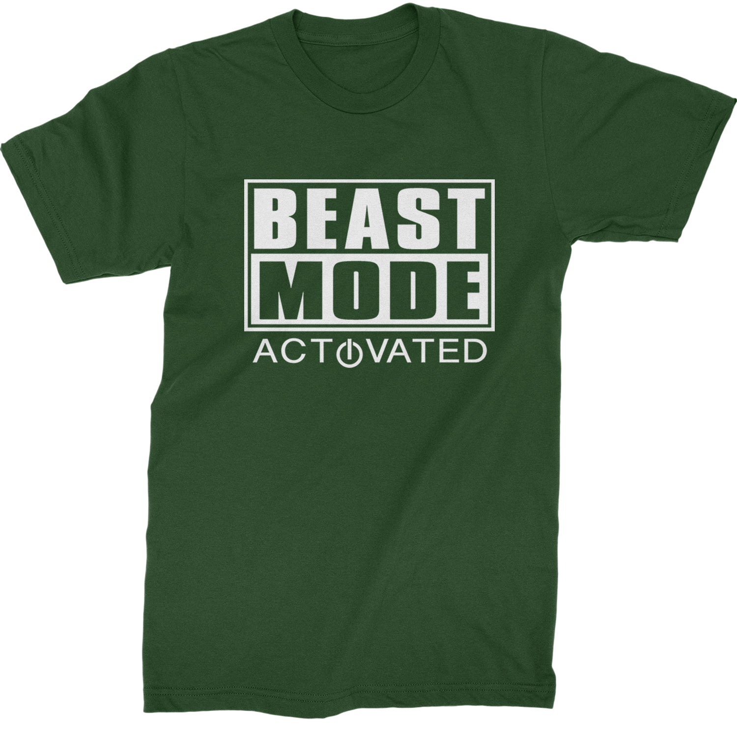 Activated Beast Mode Workout Gym Clothing Mens T-shirt Forest Green