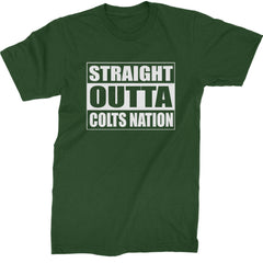 Straight Outta Colts Nation Football  Mens T-shirt Forest Green
