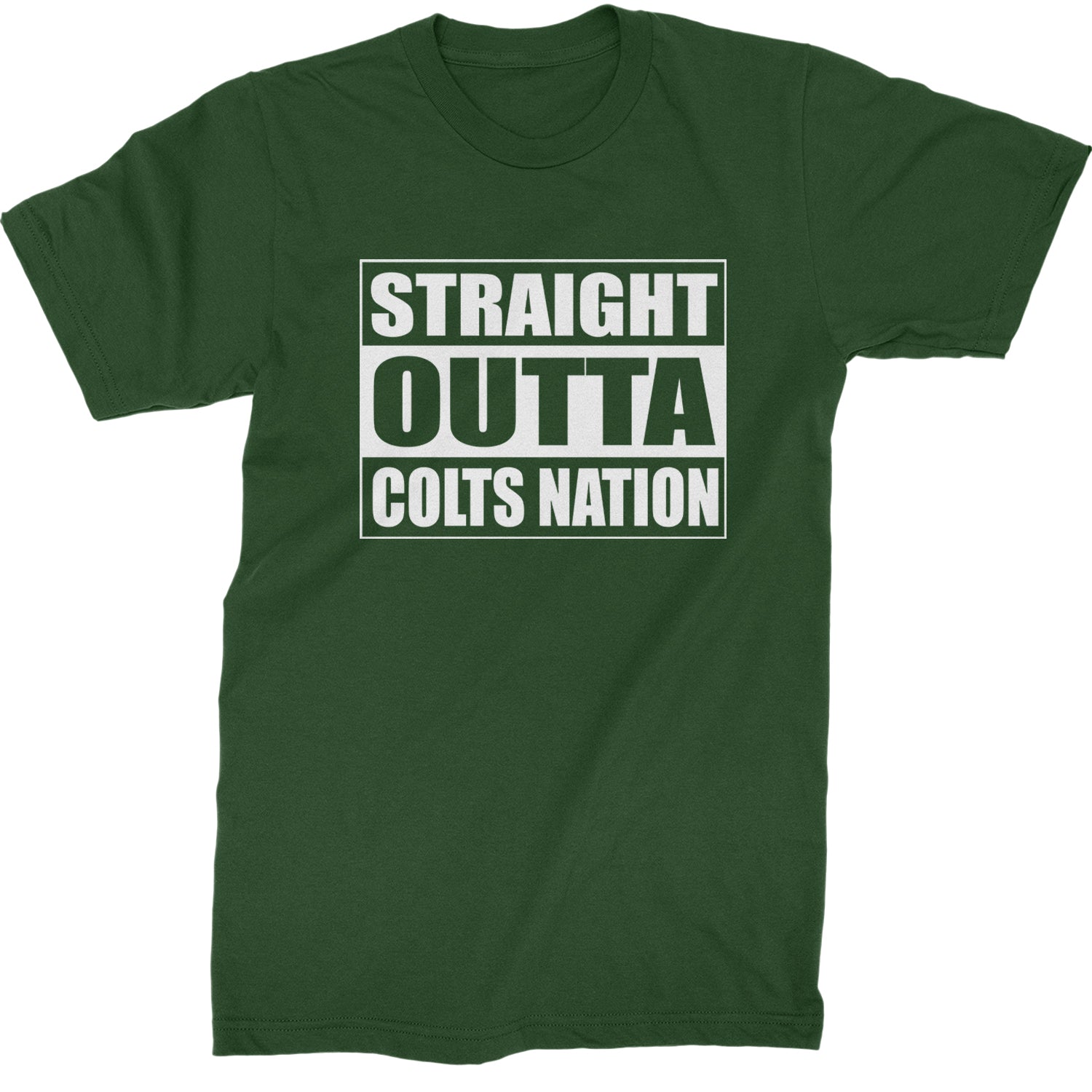 Straight Outta Colts Nation Football  Mens T-shirt Forest Green