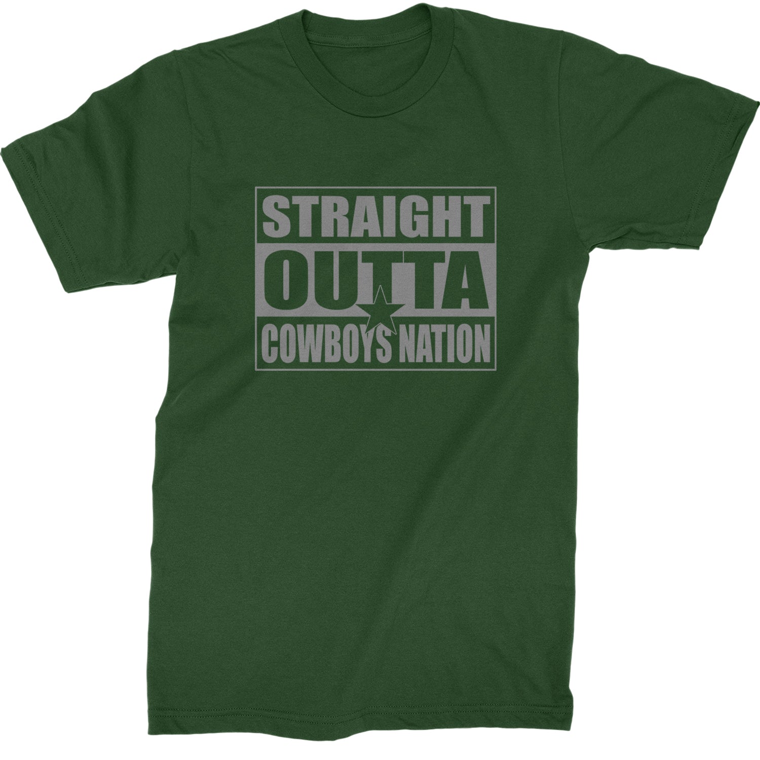 Straight Outta Cowboys Nation   Mens T-shirt Forest Green