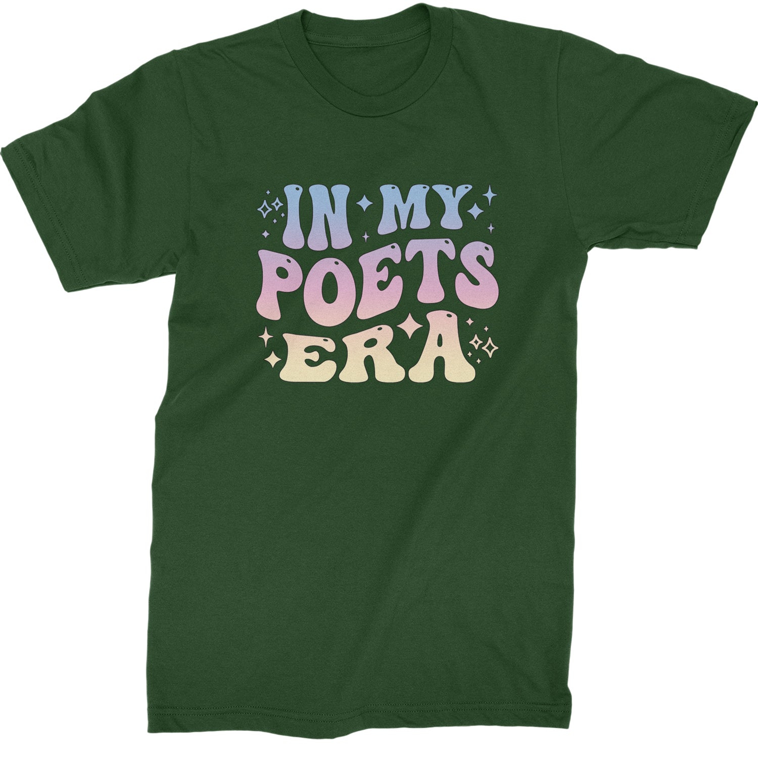 In My Poet Era Tie Dye TTPD Music Mens T-shirt Forest Green