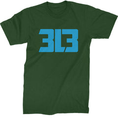 3L3 From The 313 Detroit Football Mens T-shirt Forest Green