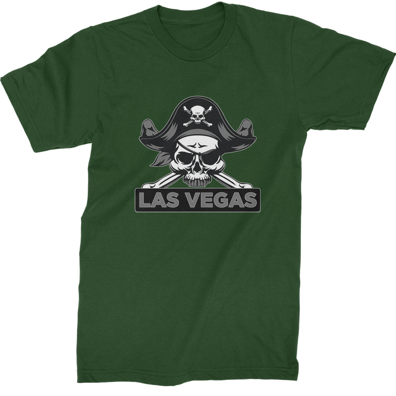 Raider Skull Straight Outta Las Vegas Mens T-shirt Forest Green