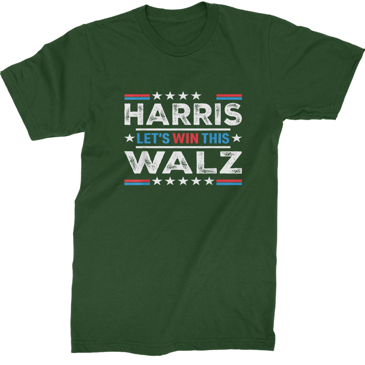 Kamala Harris and Tim Walz For President Mens T-shirt Forest Green