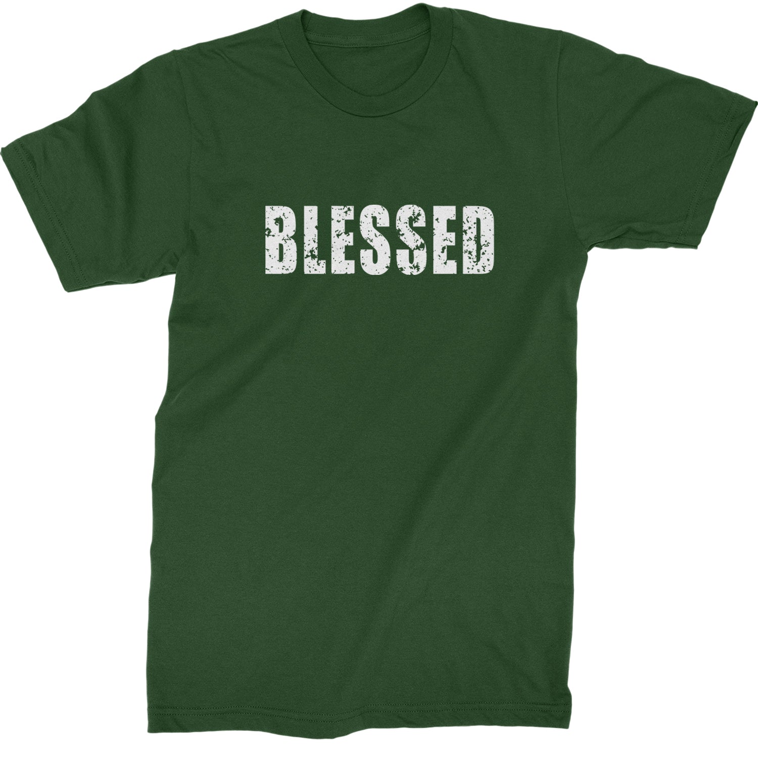 Blessed Religious Grateful Thankful Mens T-shirt Forest Green