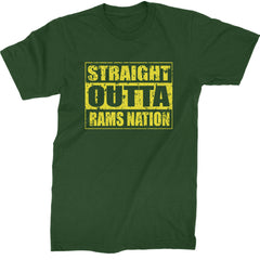 Straight Outta Rams Nation   Mens T-shirt Forest Green