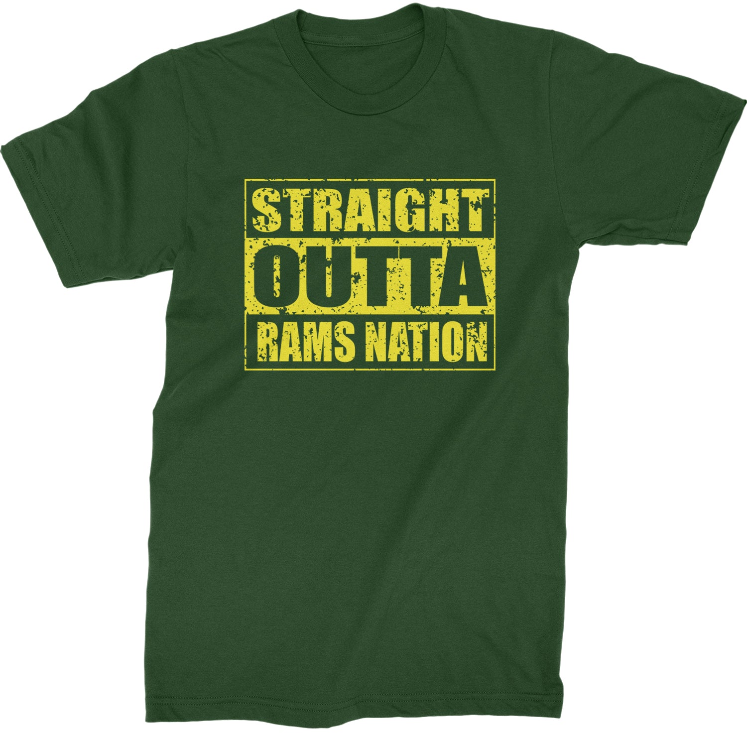 Straight Outta Rams Nation   Mens T-shirt Forest Green