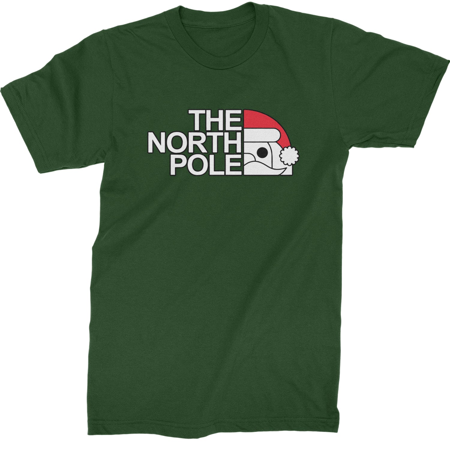 The North Pole Santa Face  Mens T-shirt Forest Green