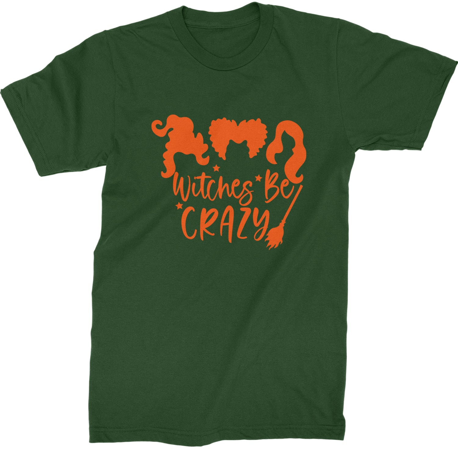 Witches Be Crazy Hocus Pocus Mens T-shirt Forest Green