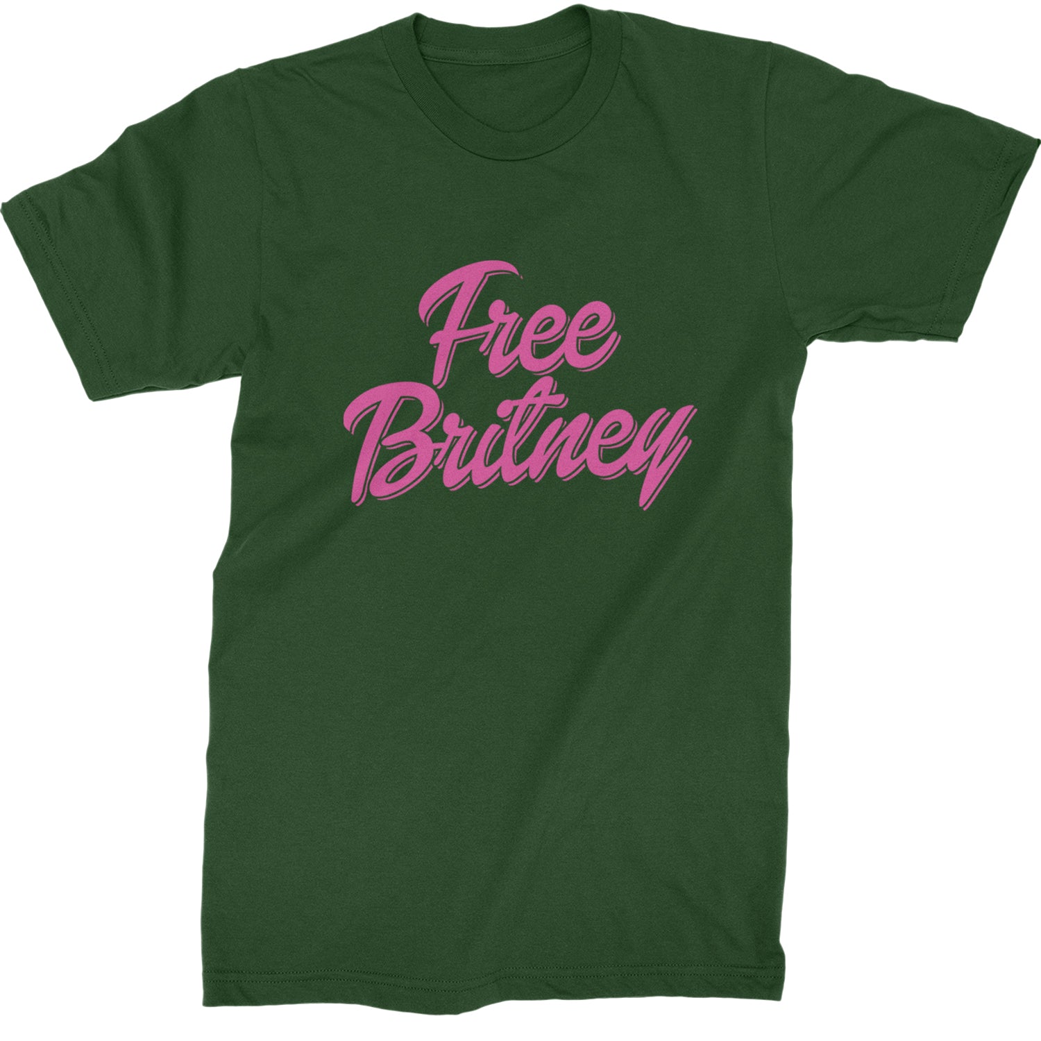 Pink Free Britney Mens T-shirt Forest Green