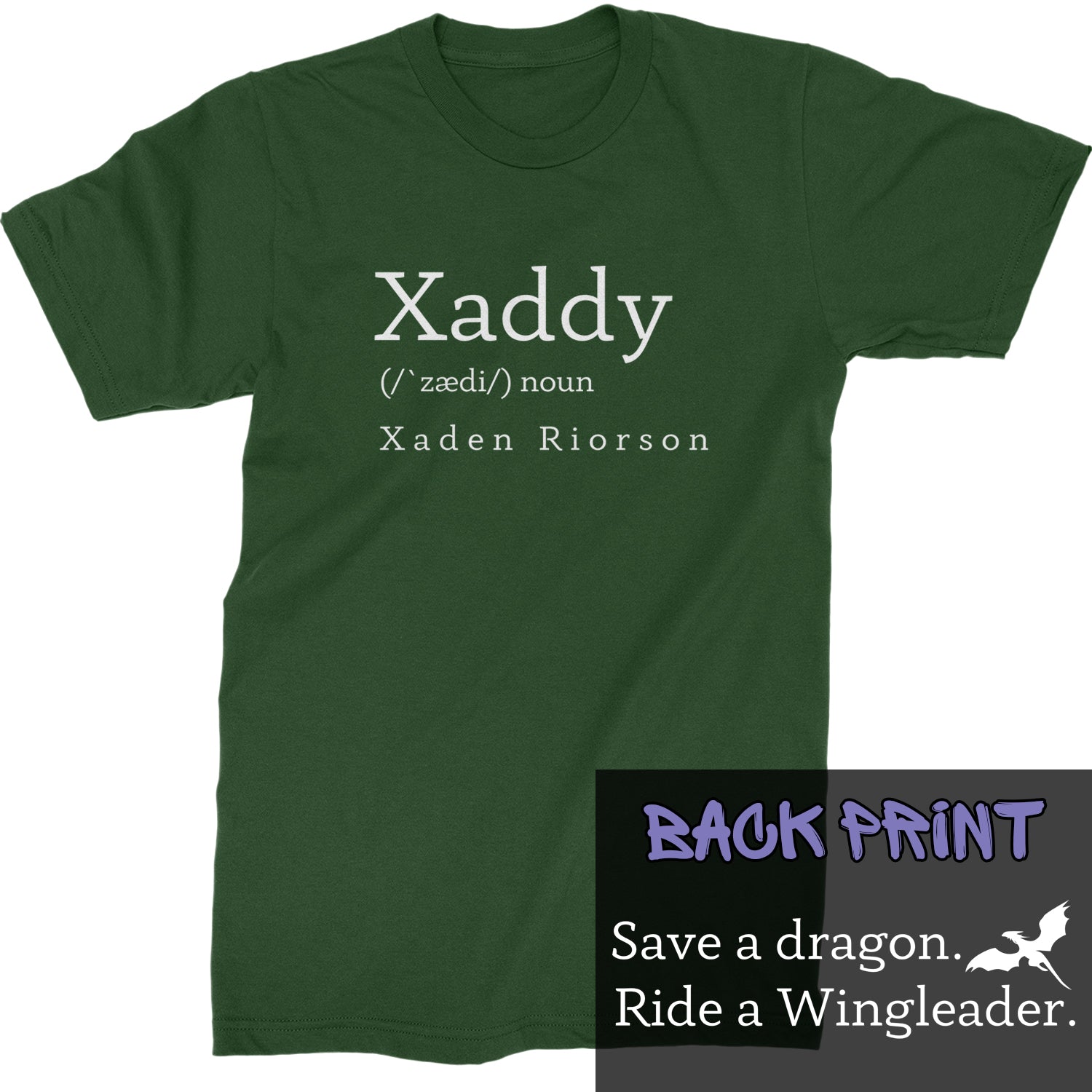 Xaddy Save A Dragon Ride A Wingleader Mens T-shirt Forest Green