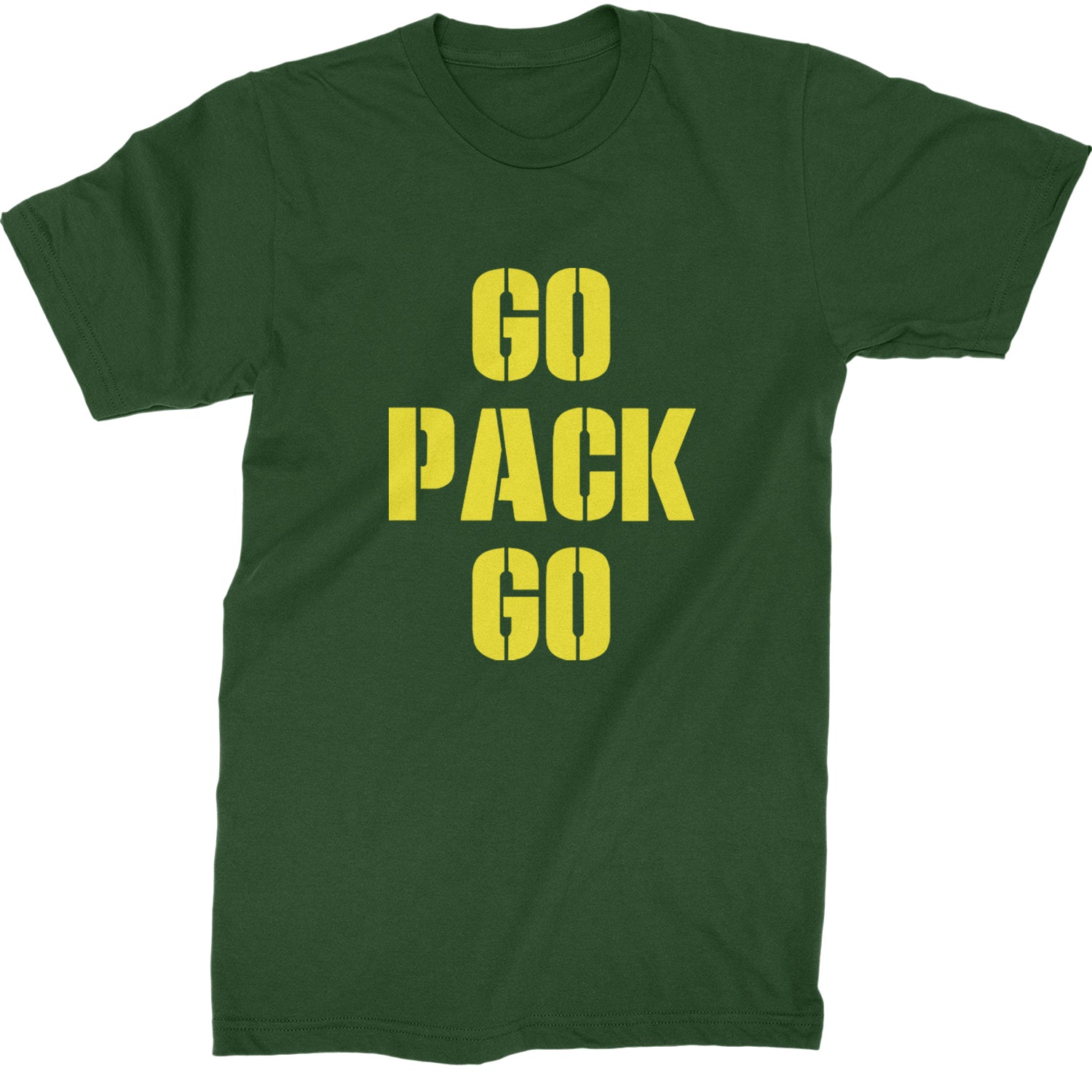 Go Pack Go Green Bay Mens T-shirt Forest Green