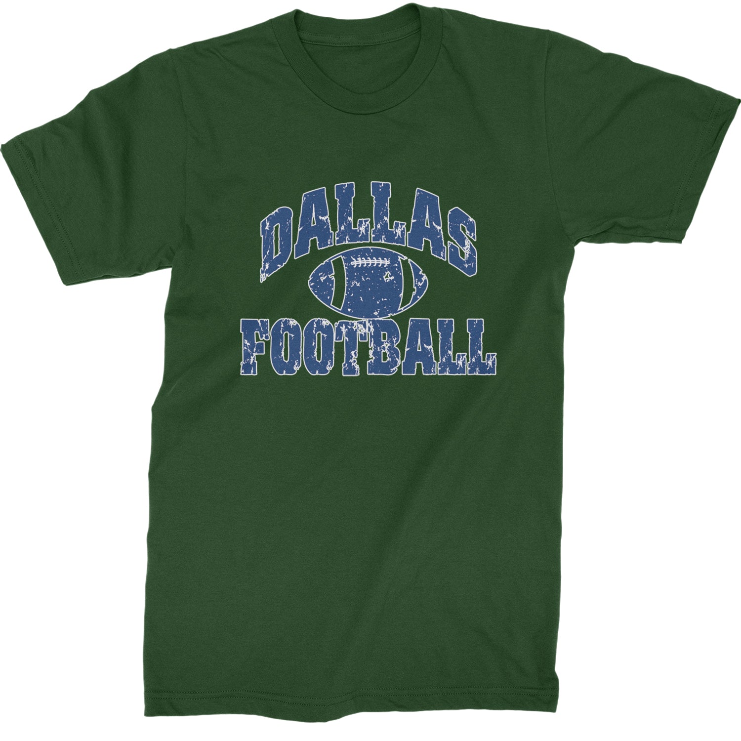 Dallas Distressed Football Mens T-shirt Forest Green