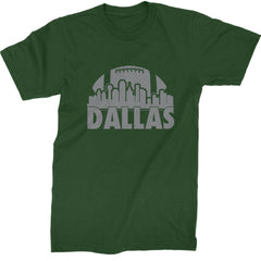 Dallas Texas Skyline Mens T-shirt Forest Green