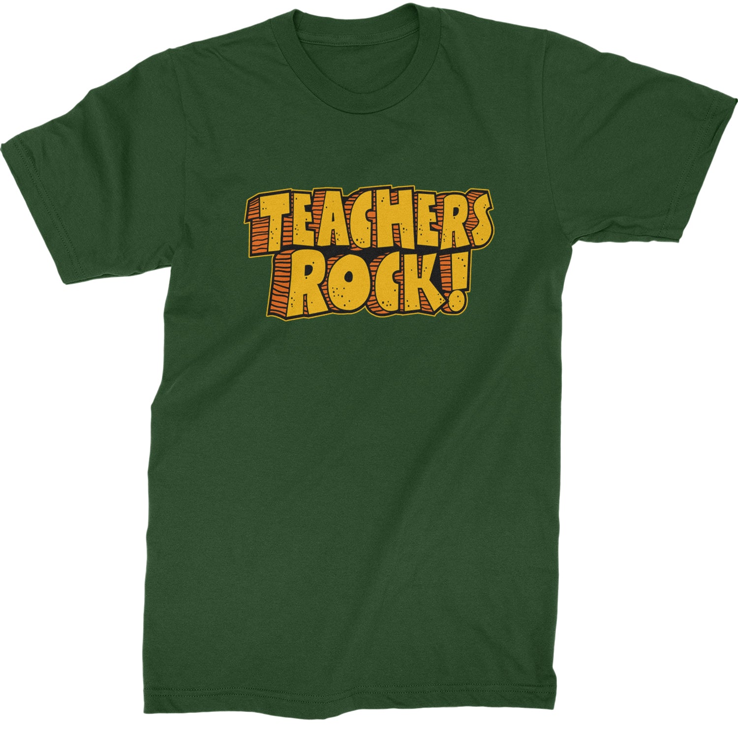 Teachers Rock Retro  Mens T-shirt Forest Green