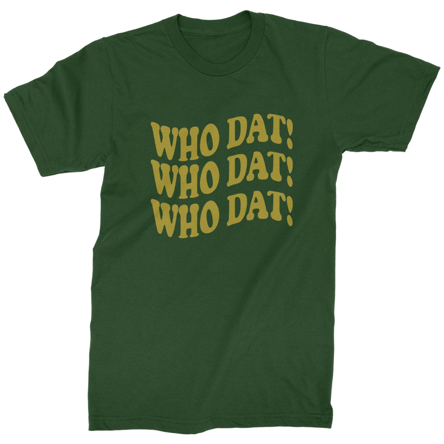 Who Dat Wavy Design Who Dat Nation Mens T-shirt Forest Green