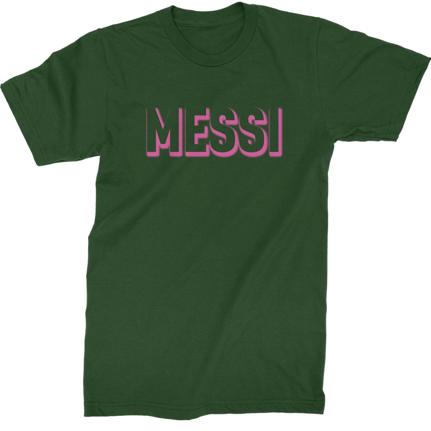 Messi OUTLINE Miami Futbol Mens T-shirt Forest Green