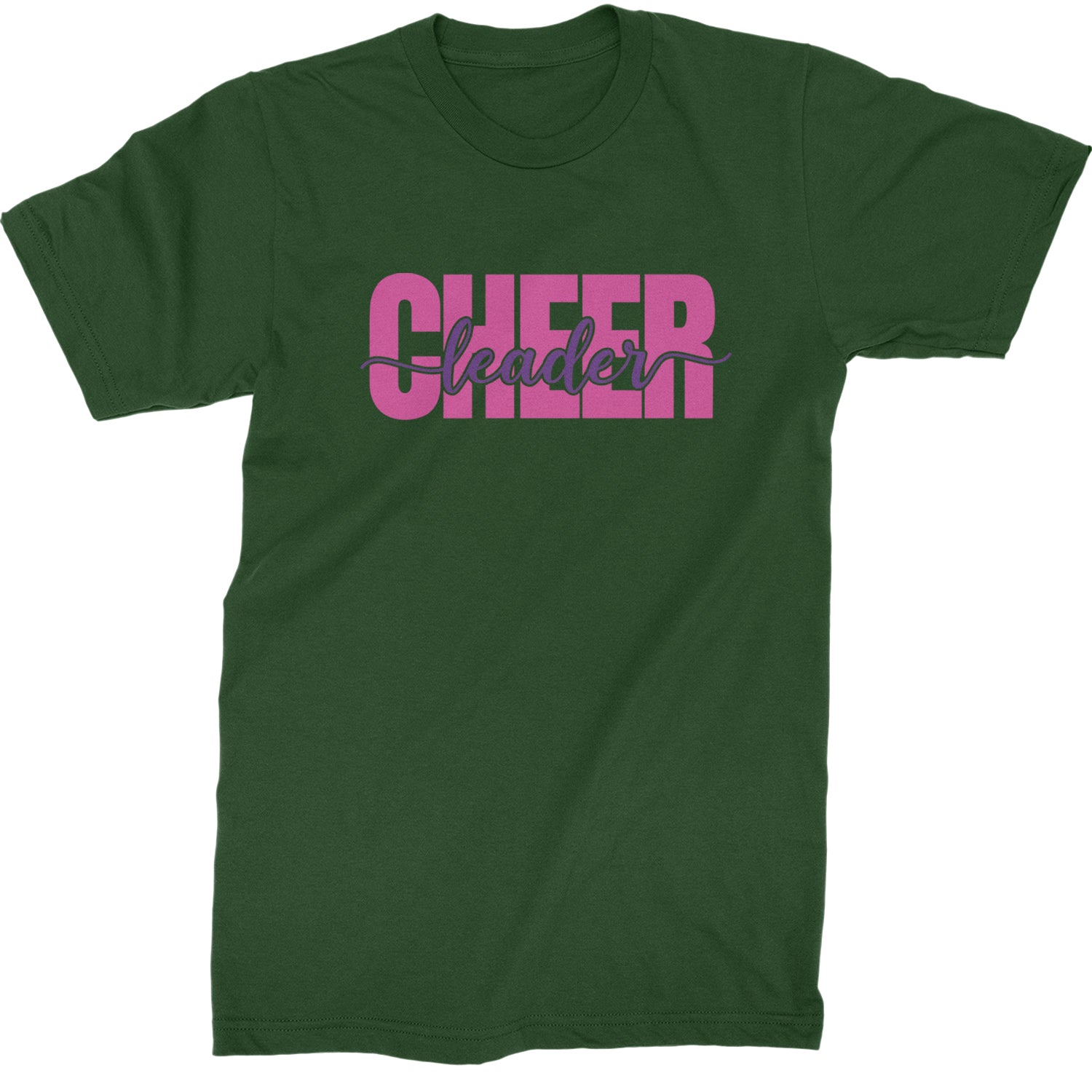 Cheerleader with Scripted Flair Mens T-shirt Forest Green