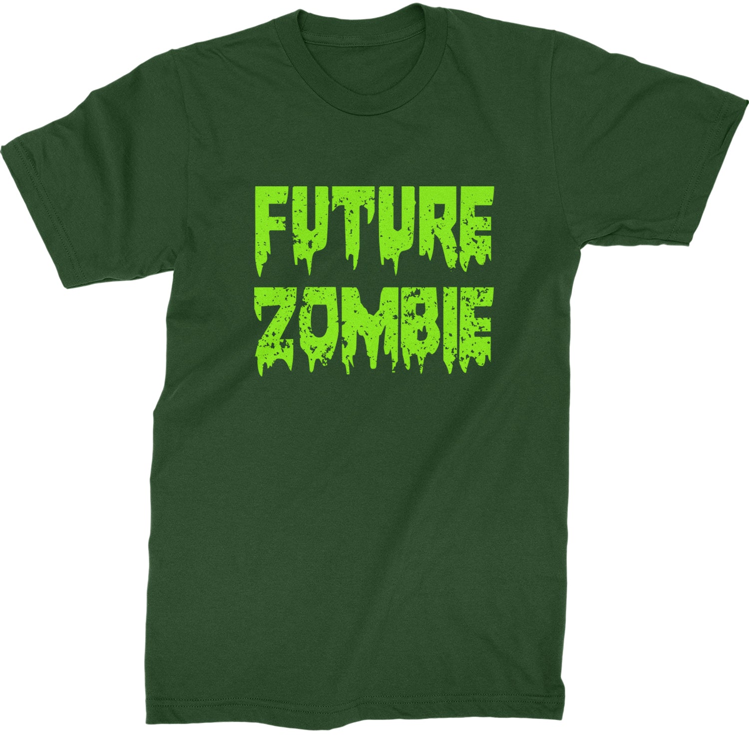 Future Zombie Horror Mens T-shirt Forest Green