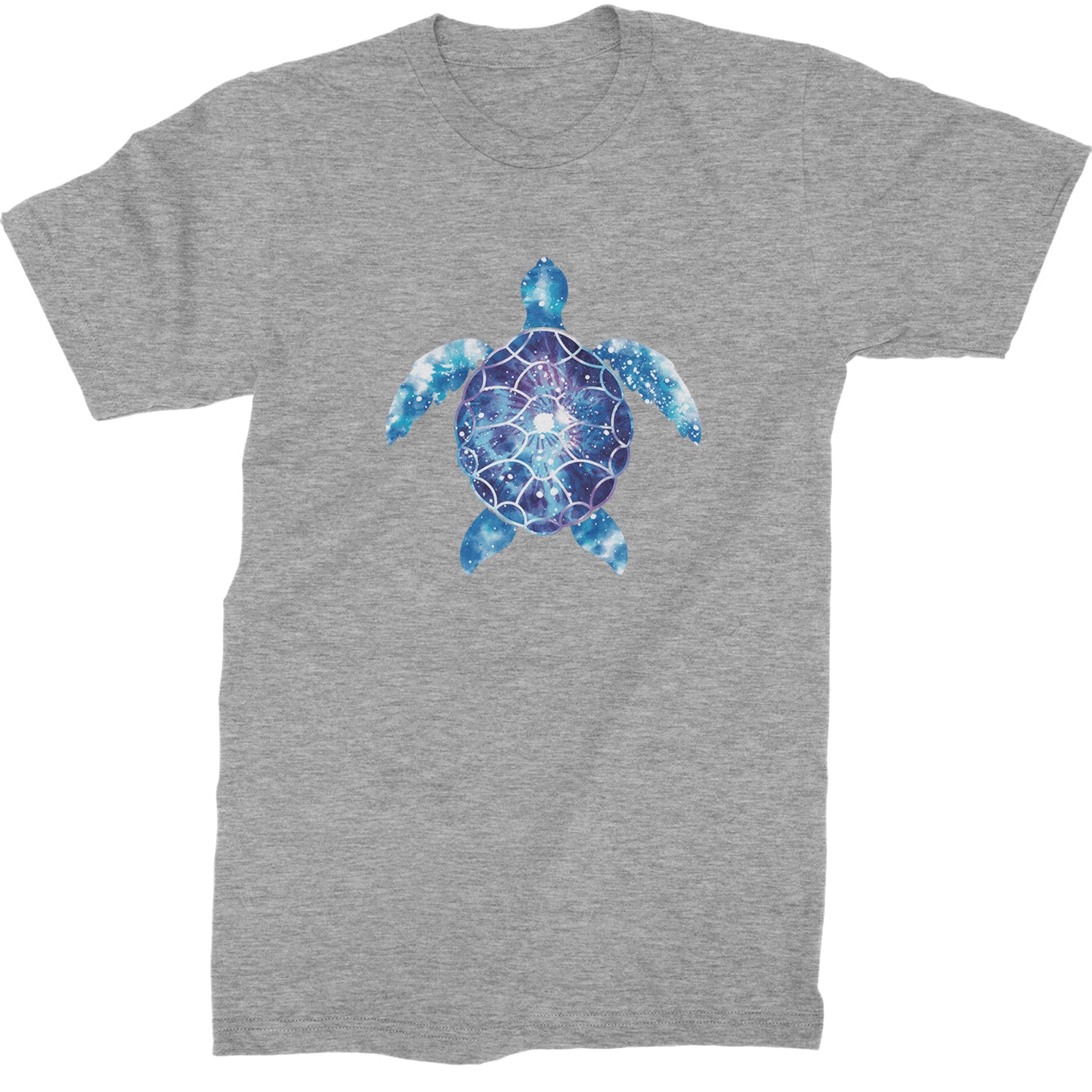 Ocean Aura Tie-Dye Sea Turtle Mens T-shirt Heather Grey