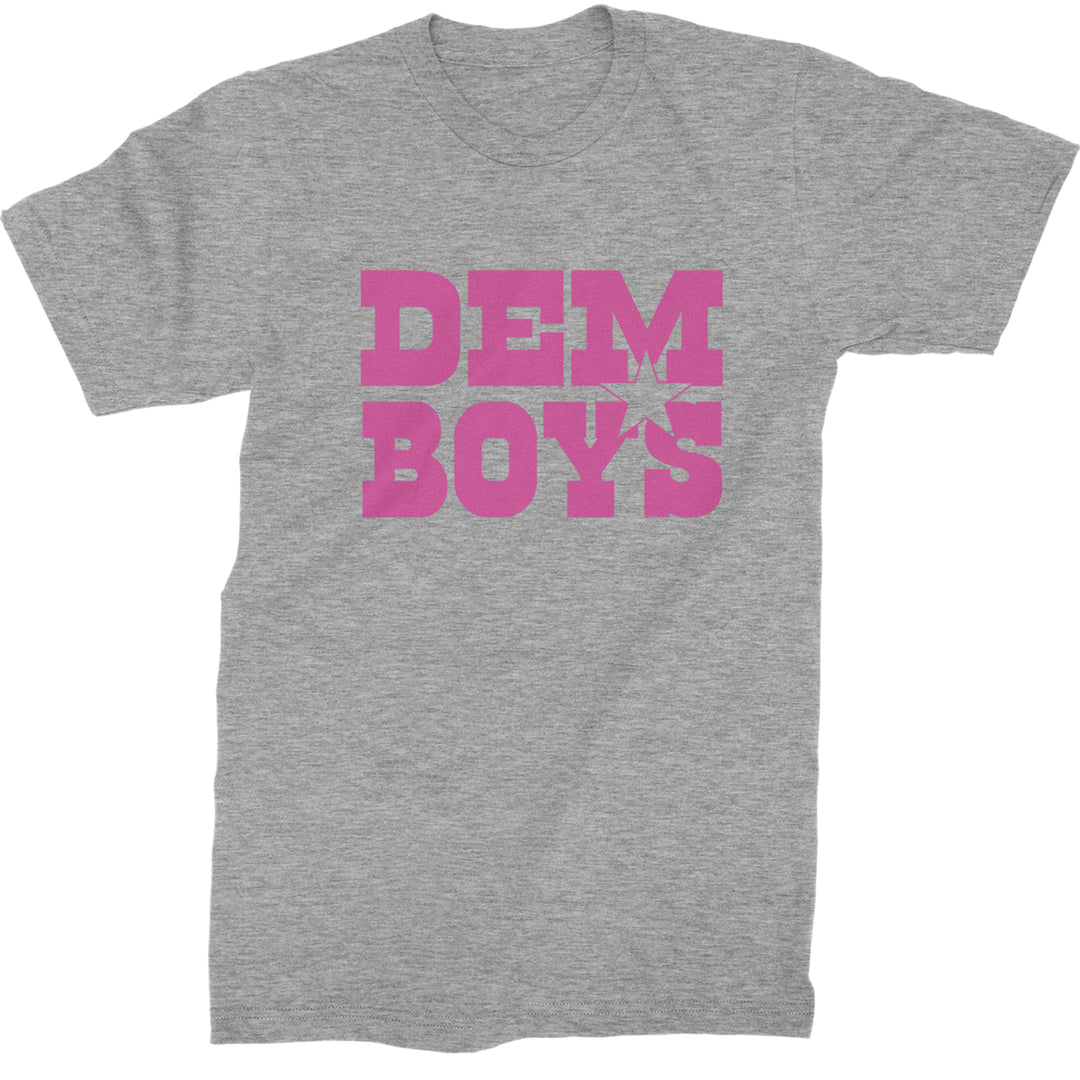 Dem Boys Hot Pink Dallas  Mens T-shirt Heather Grey