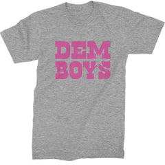 Dem Boys Hot Pink Dallas  Mens T-shirt Heather Grey