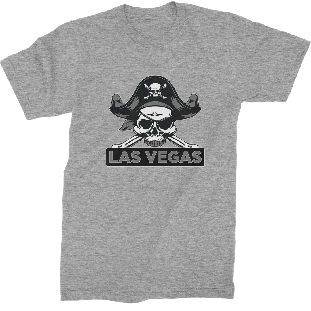 Raider Skull Straight Outta Las Vegas Mens T-shirt Heather Grey