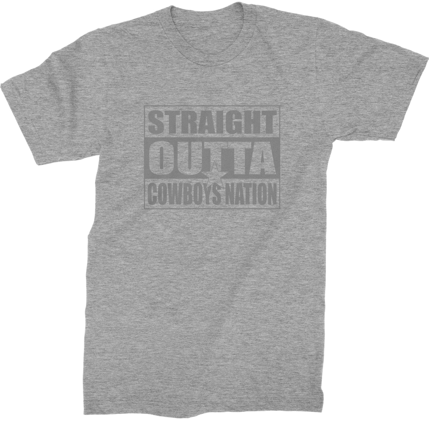 Straight Outta Cowboys Nation   Mens T-shirt Heather Grey