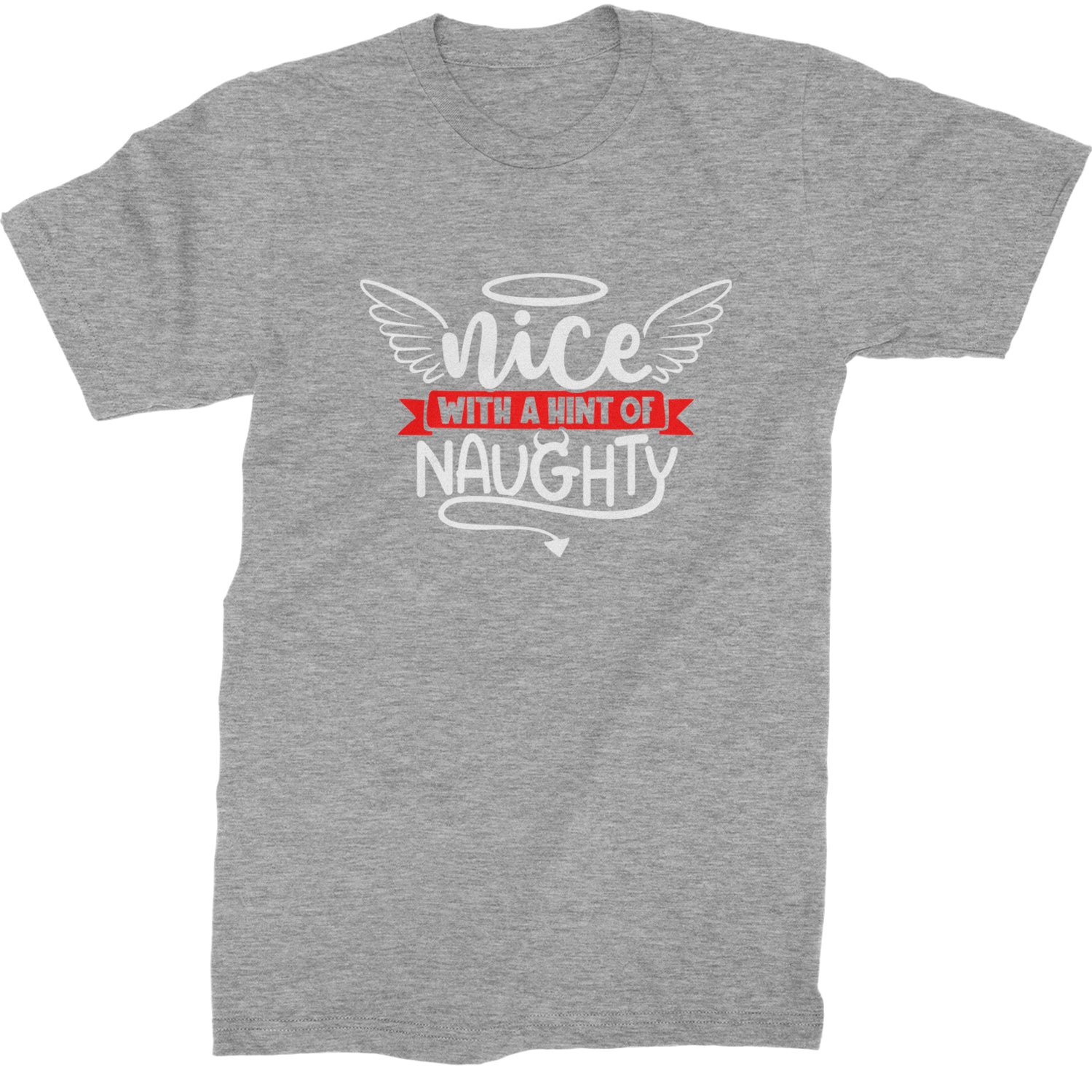 Nice with a Hint of Naughty Christmas Mens T-shirt Heather Grey