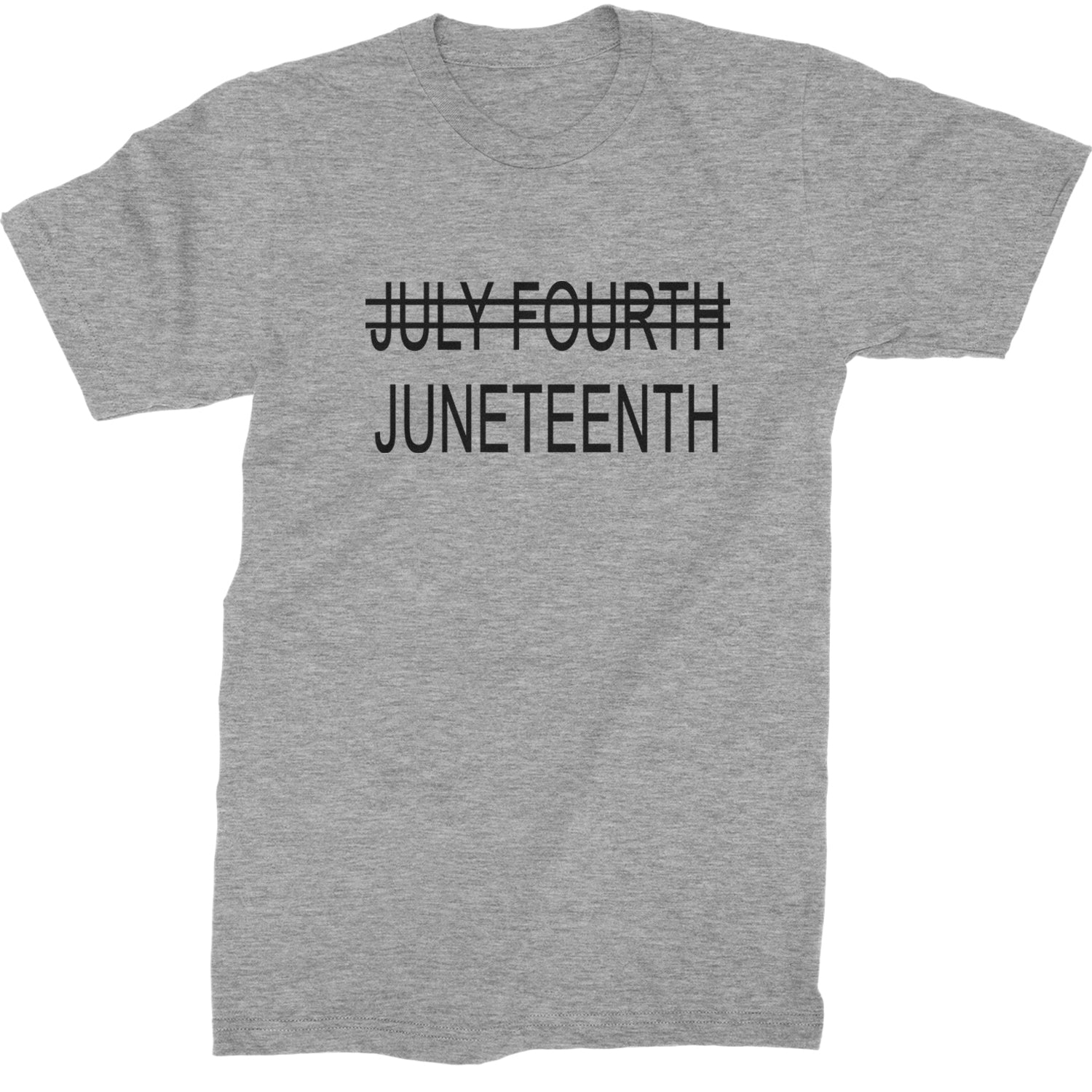 Juneteenth (July Fourth Crossed Out) Jubilee Mens T-shirt Heather Grey