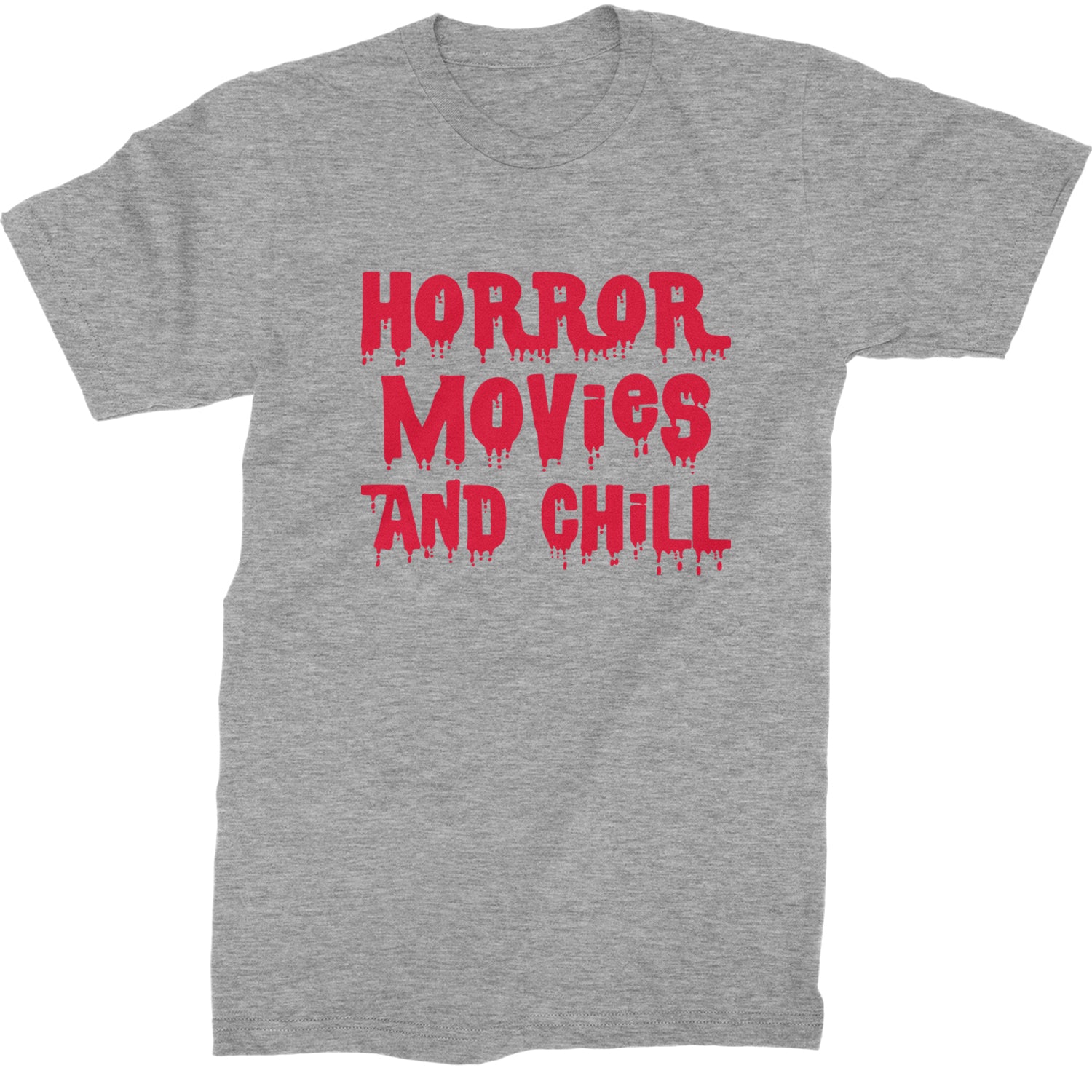 Horror Movies and Chill  Mens T-shirt Heather Grey