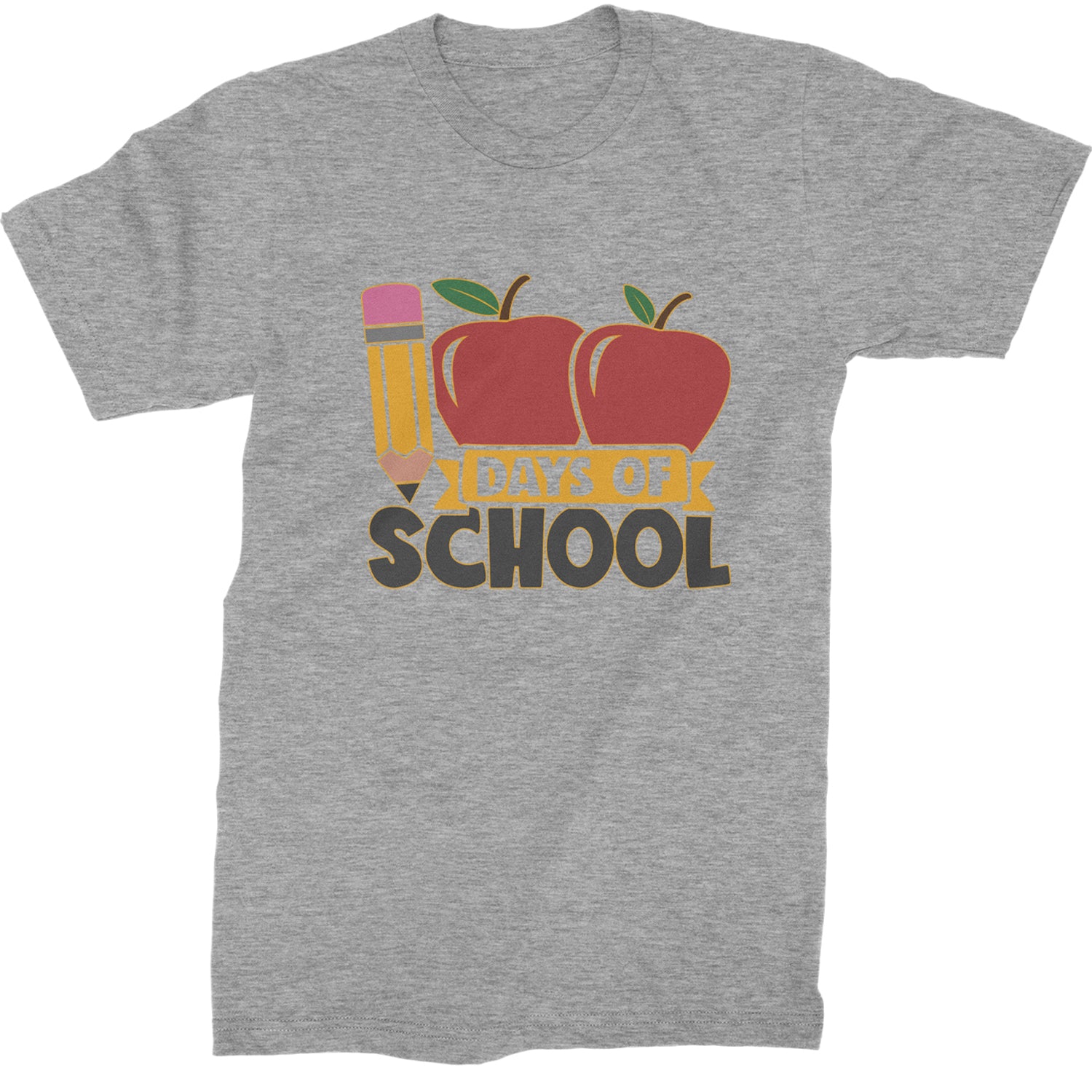 100 Days Of School Apple Pencil  Mens T-shirt Heather Grey