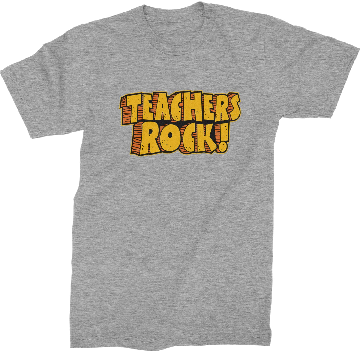 Teachers Rock Retro  Mens T-shirt Heather Grey