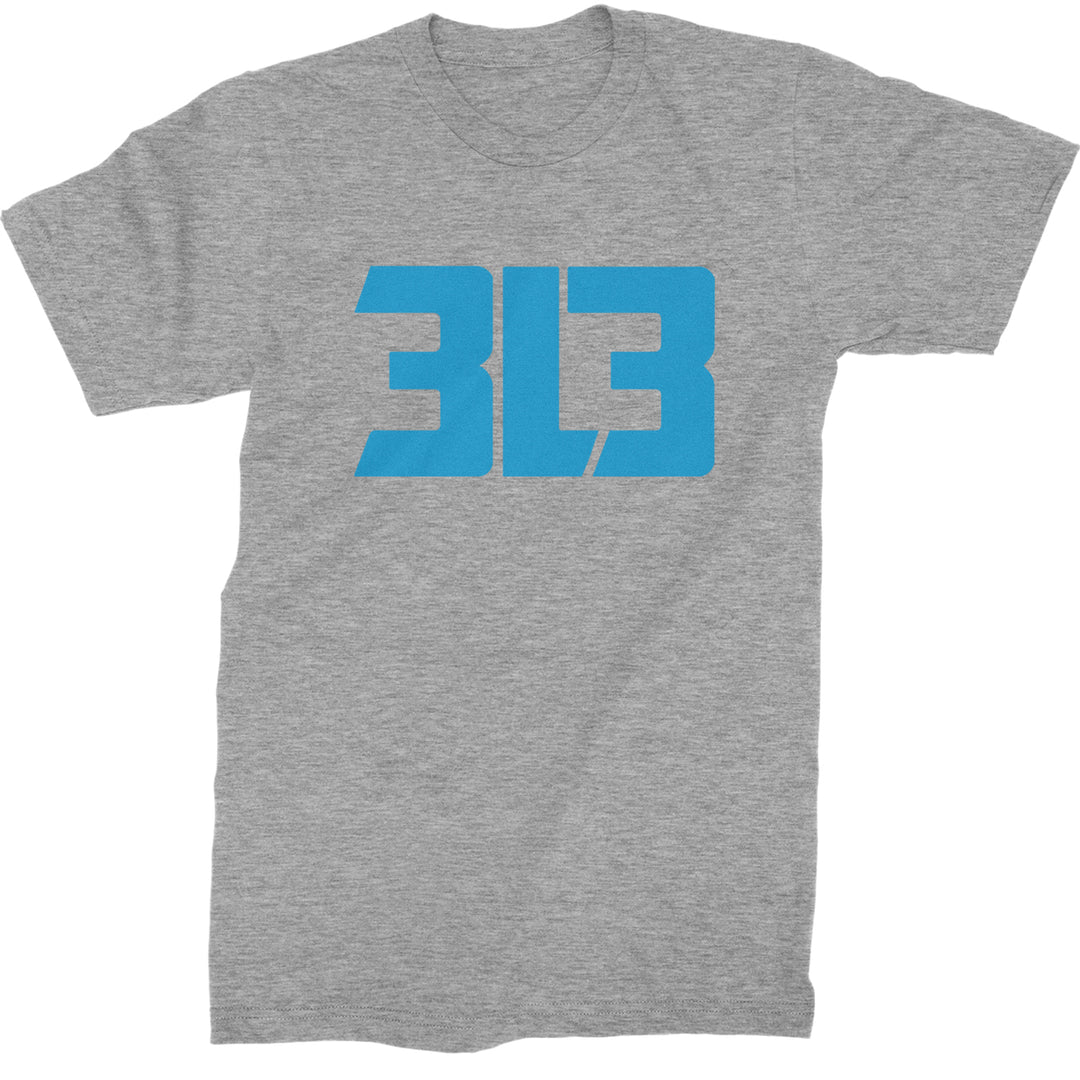 3L3 From The 313 Detroit Football Mens T-shirt Heather Grey
