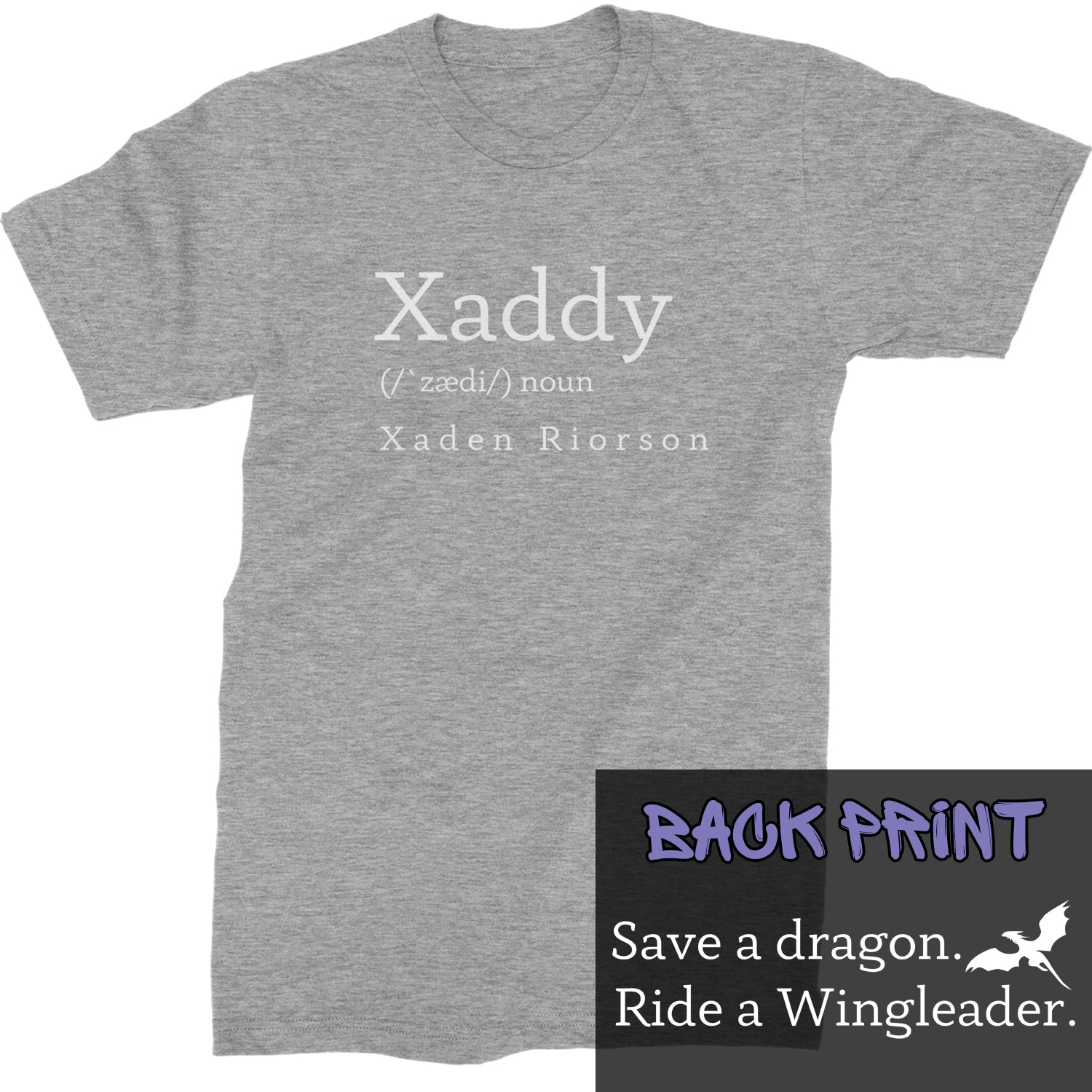 Xaddy Save A Dragon Ride A Wingleader Mens T-shirt Heather Grey