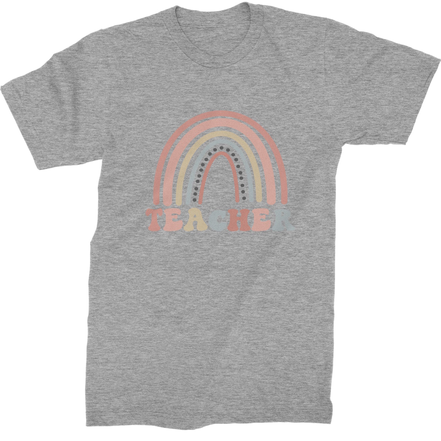 Teacher Pastel Rainbow  Mens T-shirt Heather Grey