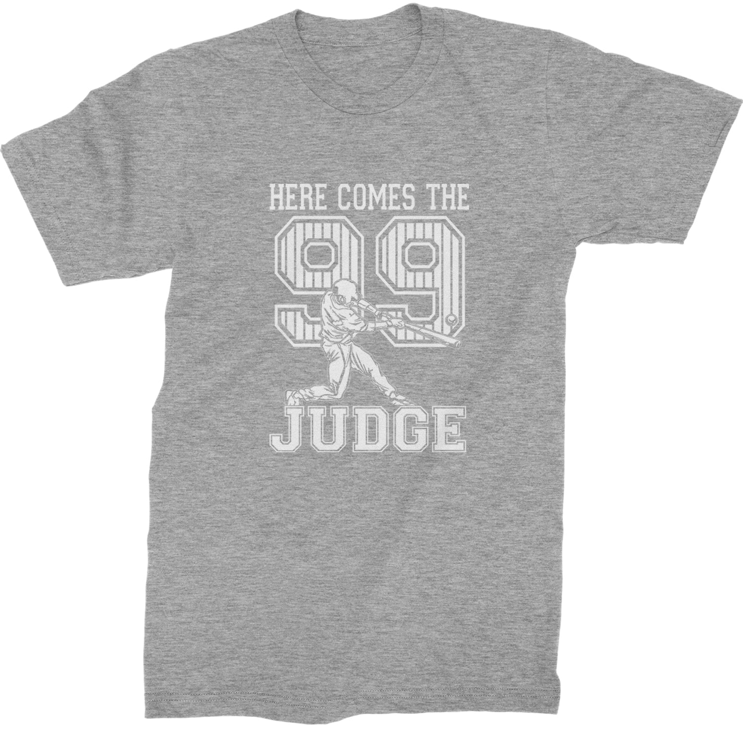 Here Comes The Judge 99 NY Baseball  Mens T-shirt Heather Grey