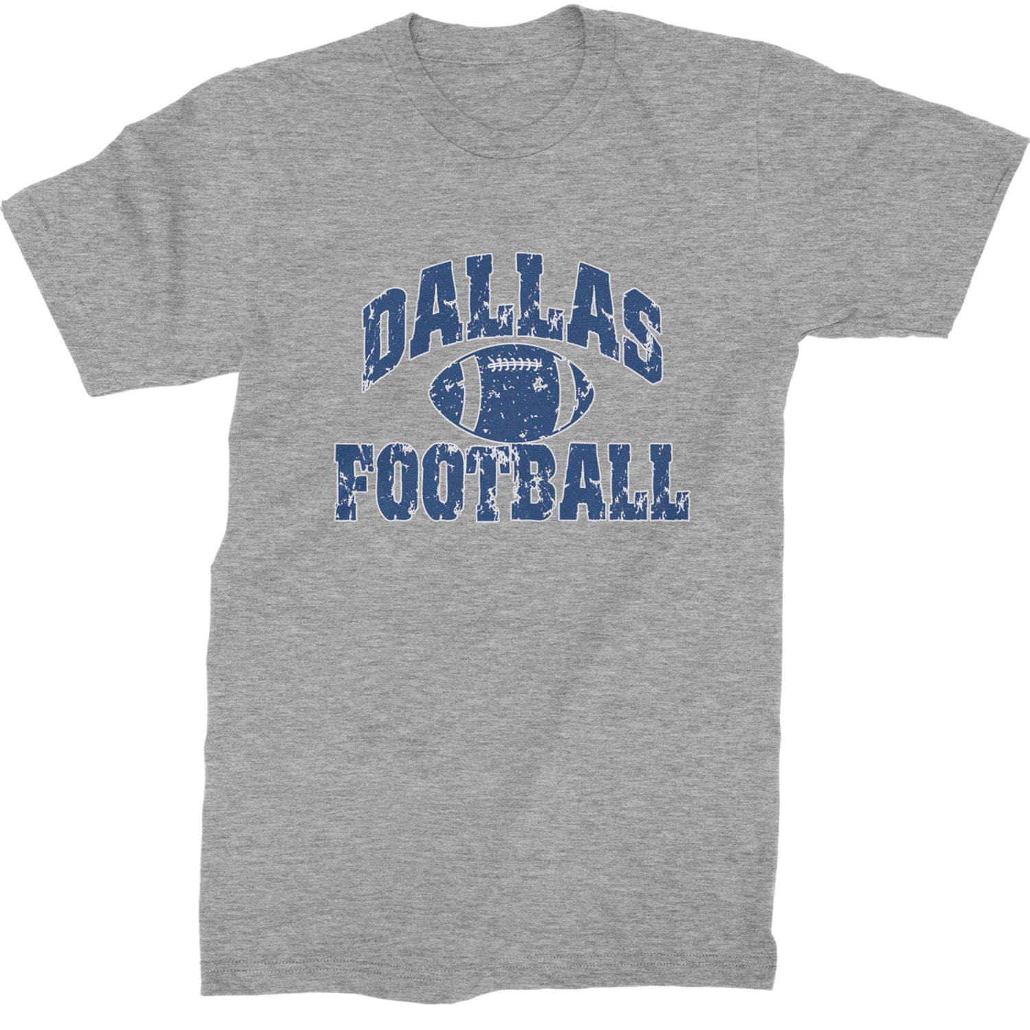 Dallas Distressed Football Mens T-shirt Heather Grey