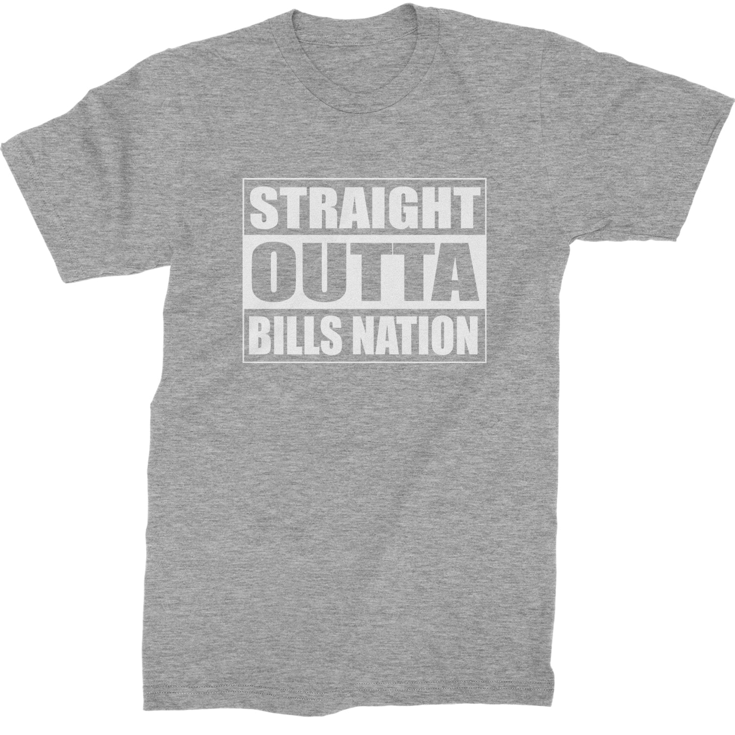 Straight Outta Bills Nation  Mens T-shirt Heather Grey