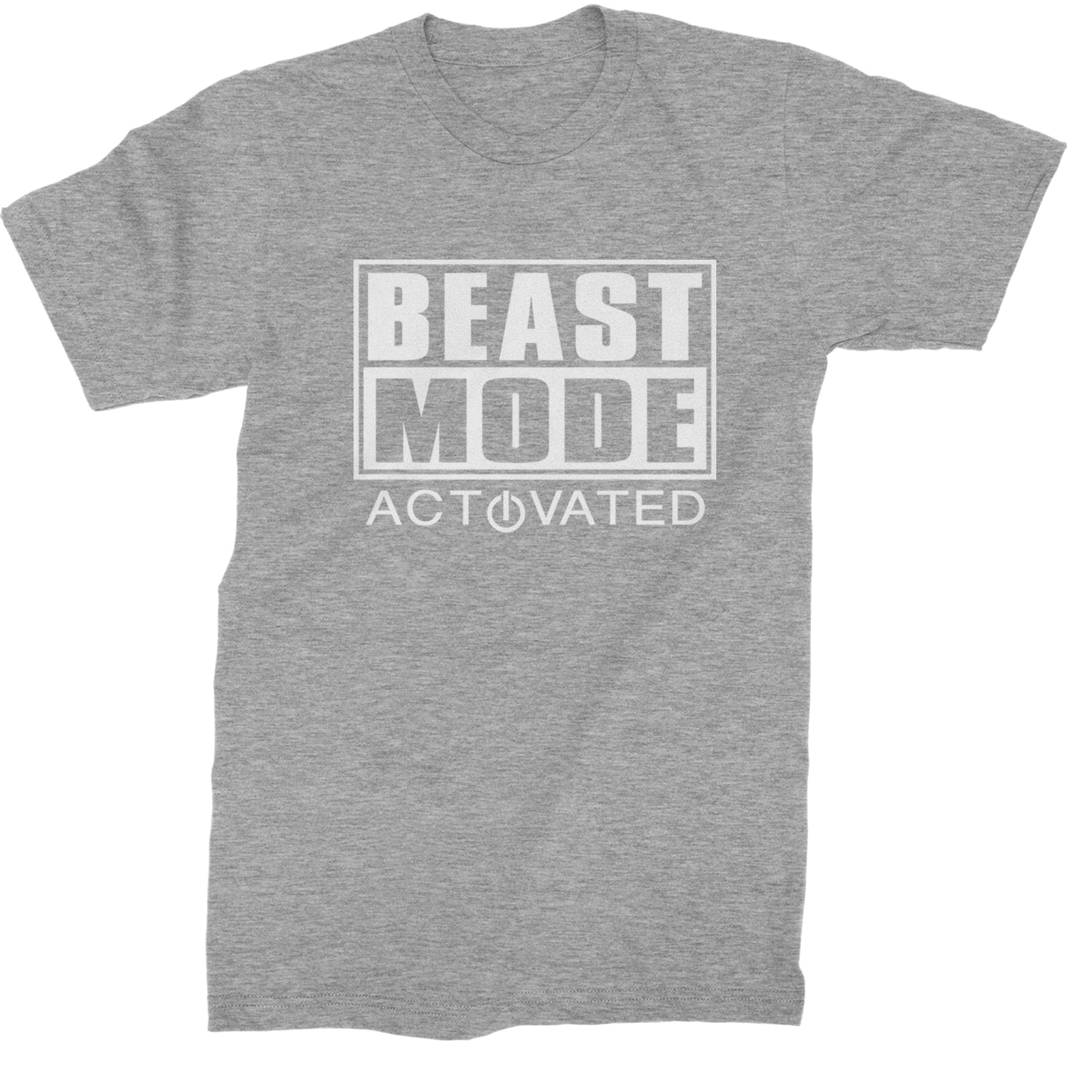 Activated Beast Mode Workout Gym Clothing Mens T-shirt Heather Grey