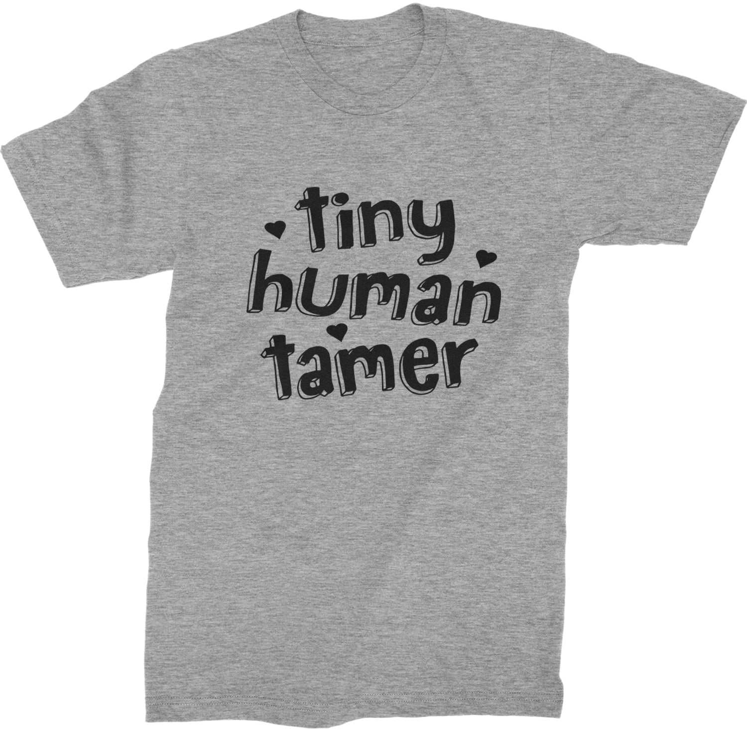 Tiny Human Tamer Teacher Mens T-shirt Heather Grey