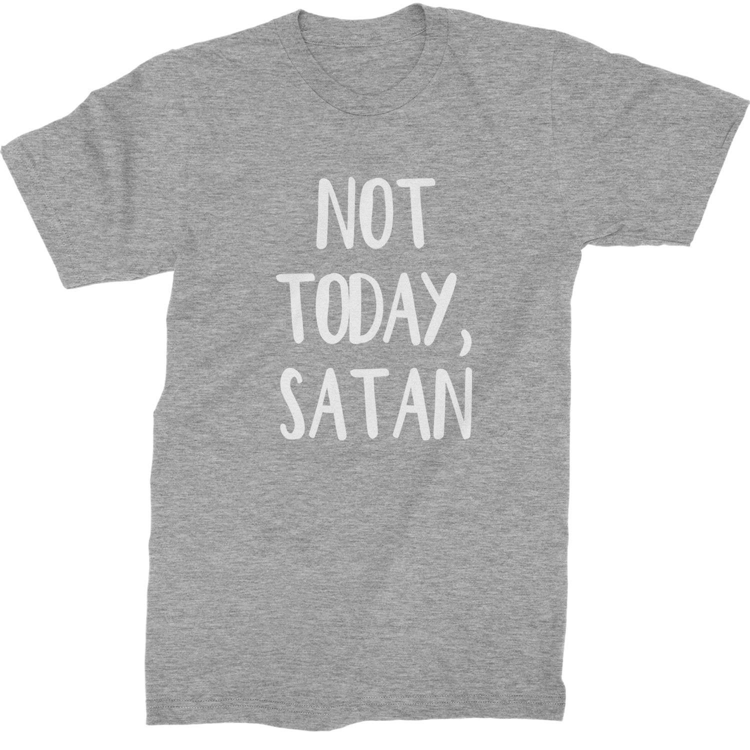 Not Today, Satan Jesus Already Won Mens T-shirt Heather Grey