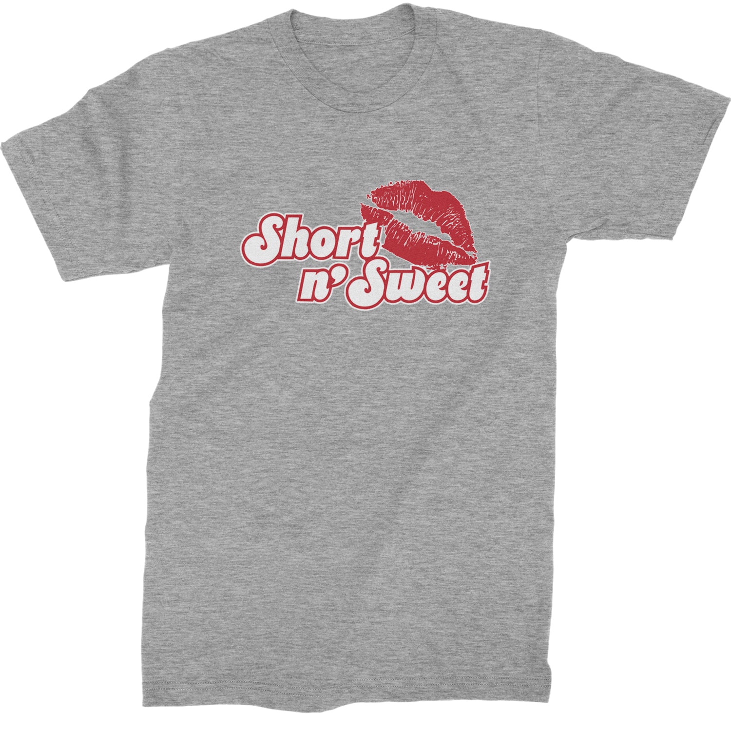 Short N' Sweet Red Lips  Mens T-shirt Heather Grey