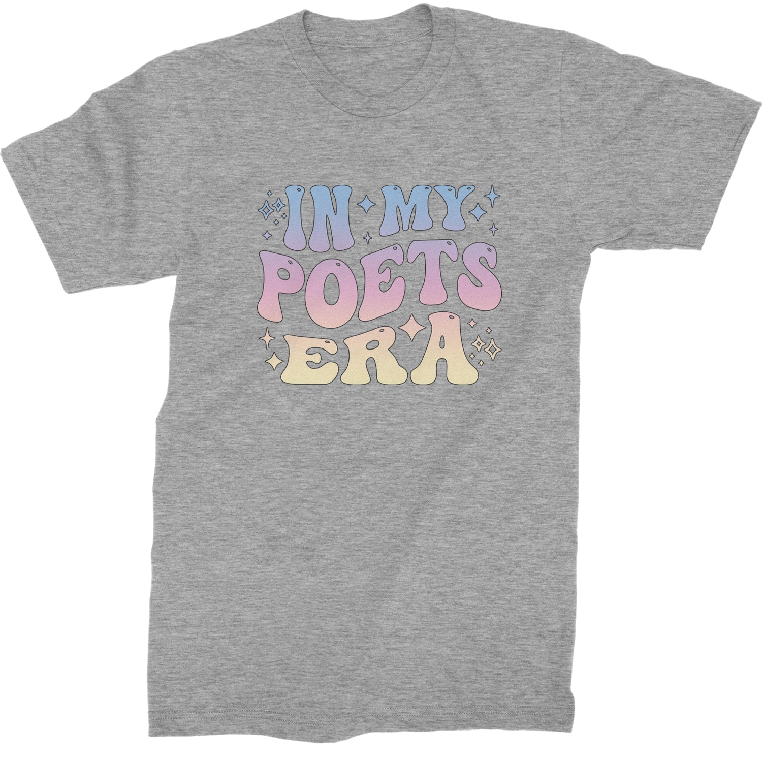 In My Poet Era Tie Dye TTPD Music Mens T-shirt Heather Grey