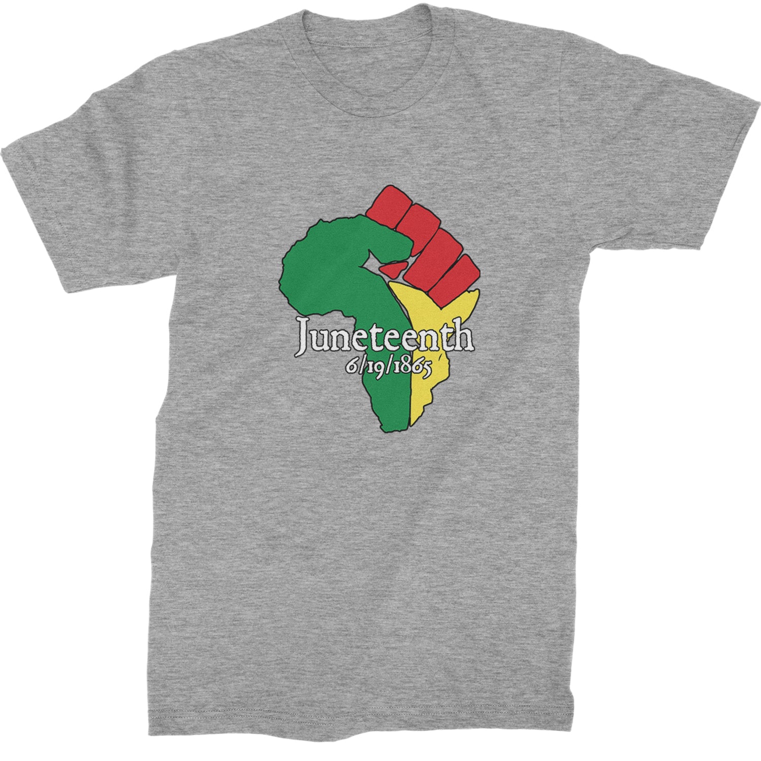 Juneteenth Raised Fist Africa Celebrate Emancipation Day  Mens T-shirt Heather Grey