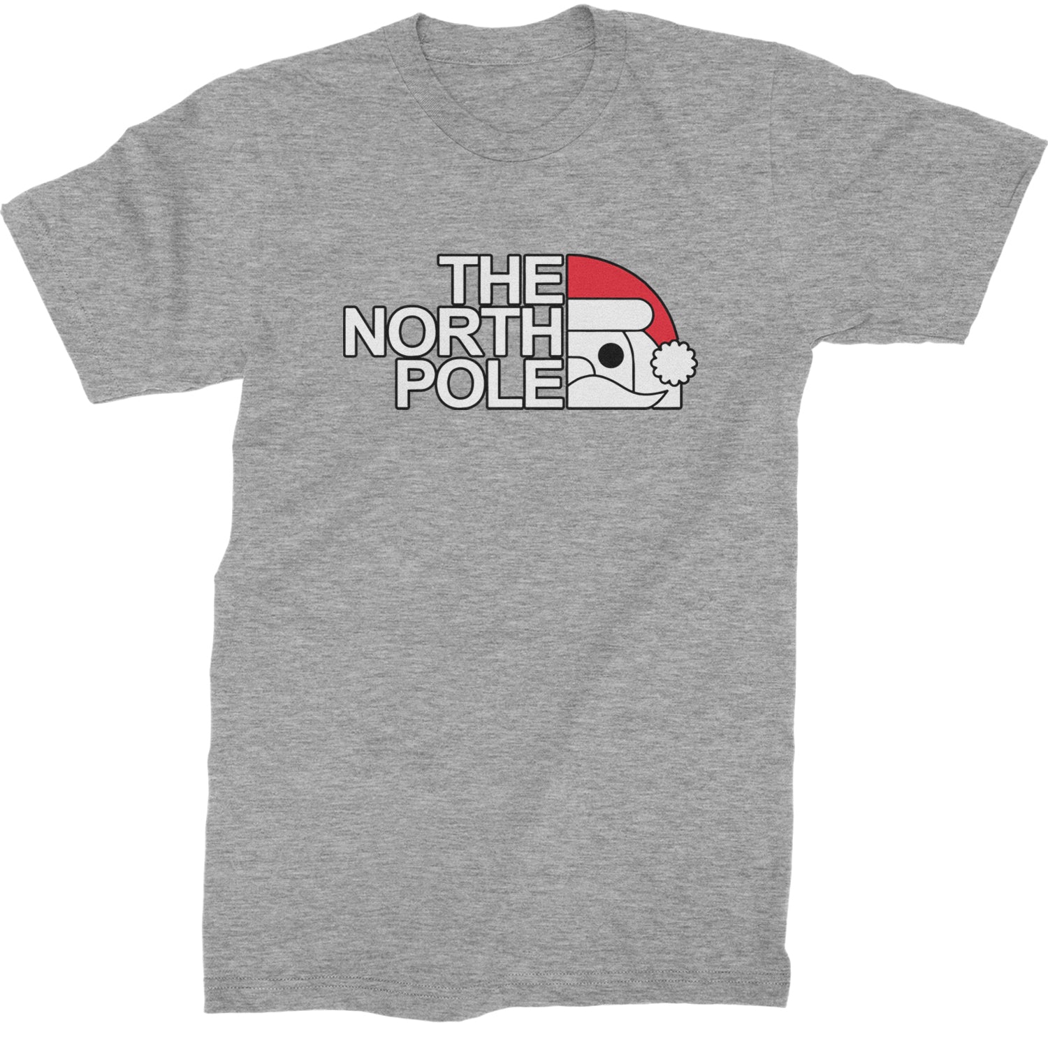 The North Pole Santa Face  Mens T-shirt Heather Grey