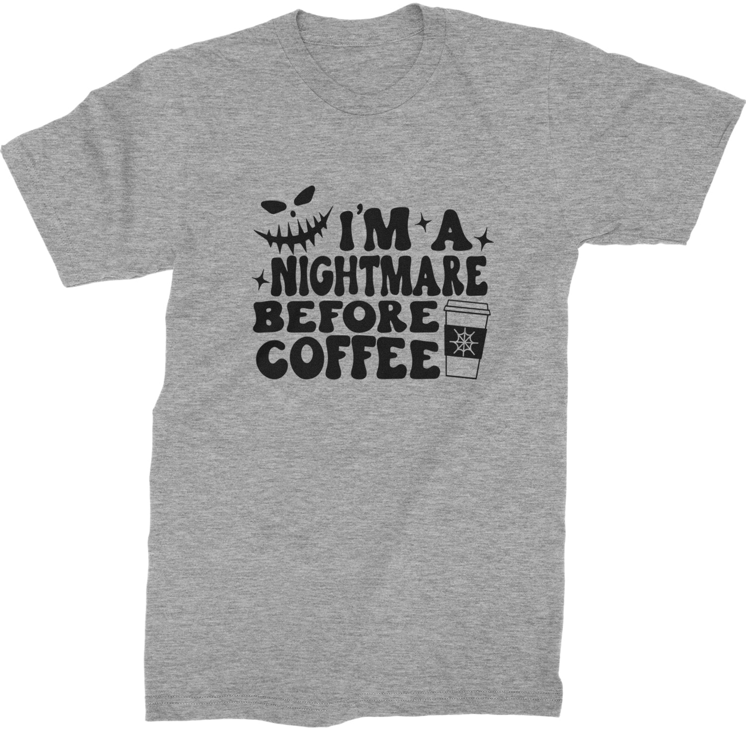 I'm A Nightmare Before Coffee Mens T-shirt Heather Grey