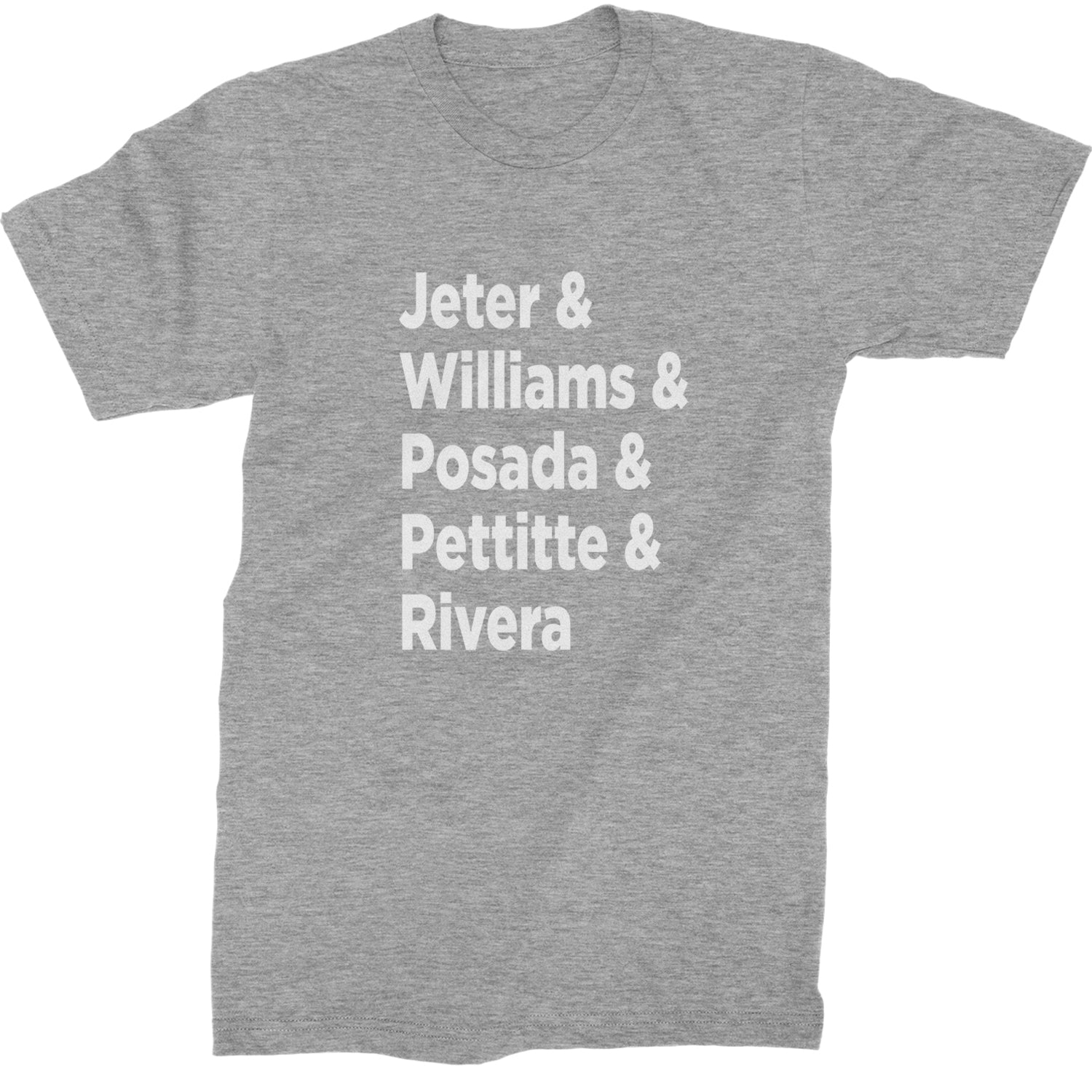 Jeter & Williams & Posada & Pettitte & Rivera Mens T-shirt Heather Grey