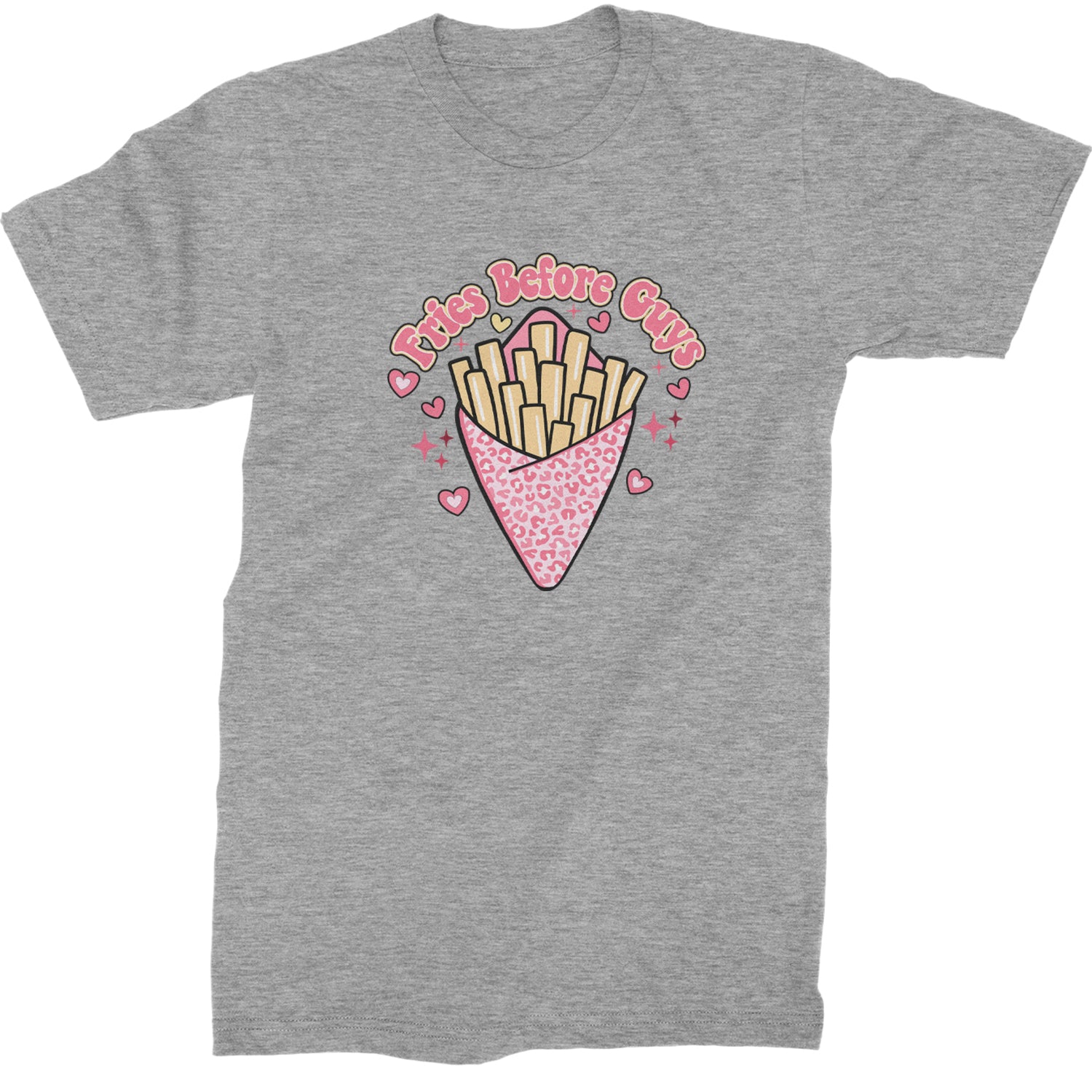 Fries Before Guys  Mens T-shirt Heather Grey